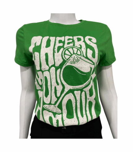 CAMISETA FEMININA VERDE ESTAMPADA