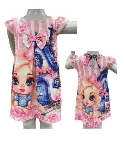 VESTIDO INFANTIL ALÇA COM FRANZIDO