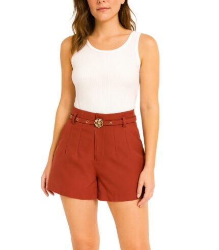 SHORT ALFAIATARIA LISO ROSA